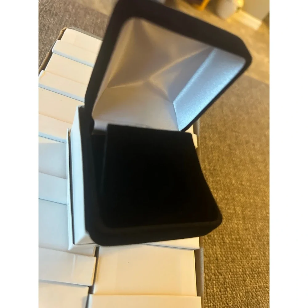 ULine Black Velvet Jewelry‎ necklace Box with White Outer Box Lot of 12 NIB